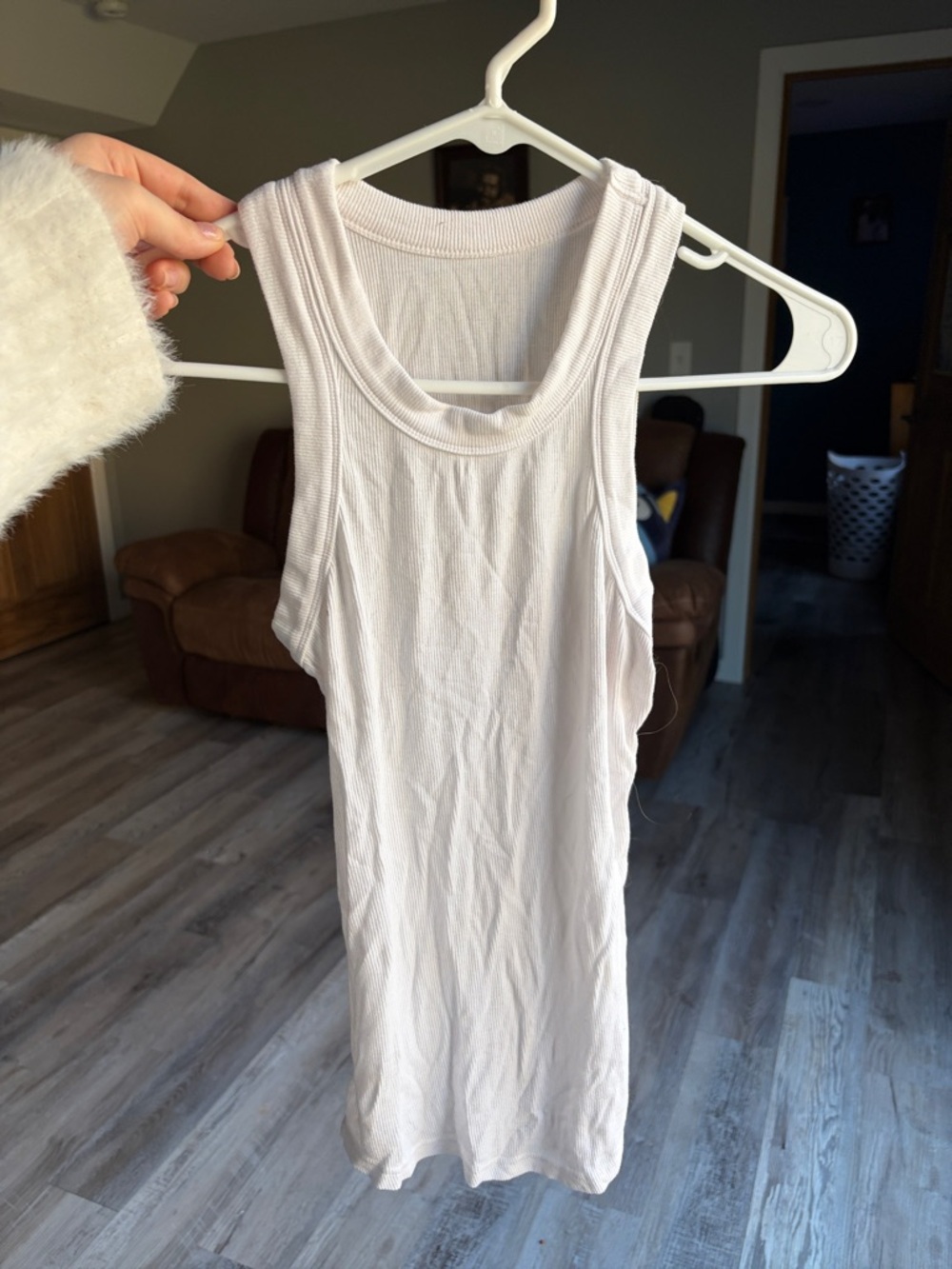 White Ribbed Tank Top - Picture 2 of 2